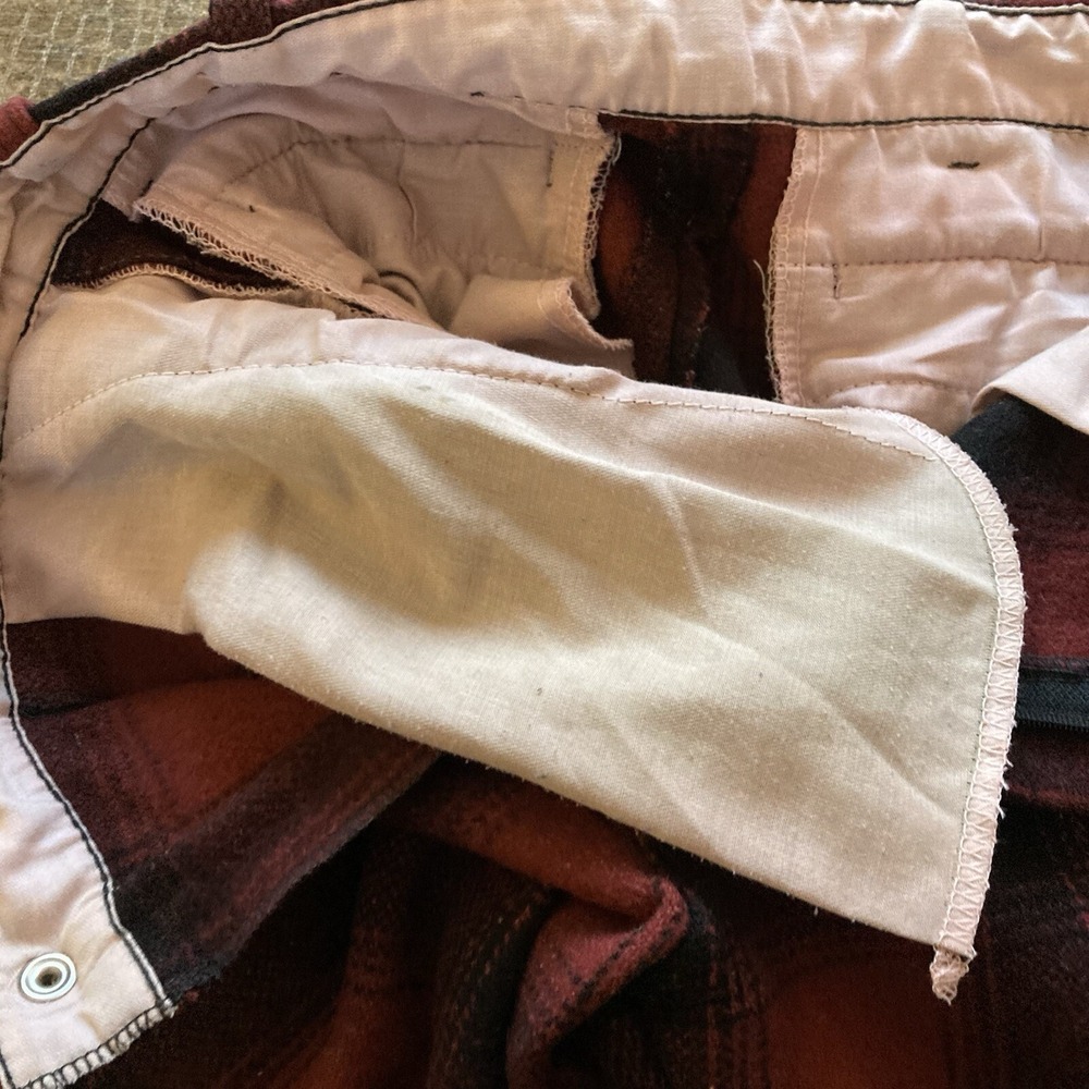 Vtg Big Bill Wool Blend Hunting Pants Mens 34 x 30 Red Plaid w/ FLAW Canada Made - Picture 14 of 16